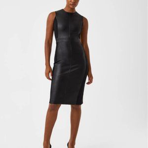 Spanx Leather Like Combo Fitted Dress 1X
